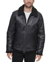 Calvin Klein Men's Classic Faux Shearling B-3 Bomber Jacket In Black