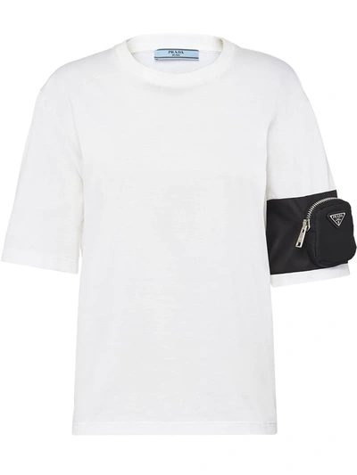 Prada Zip-pocket Cotton T-shirt In White