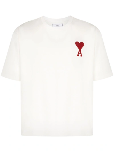 Ami Alexandre Mattiussi Ami De Coeur Cotton T-shirt In White