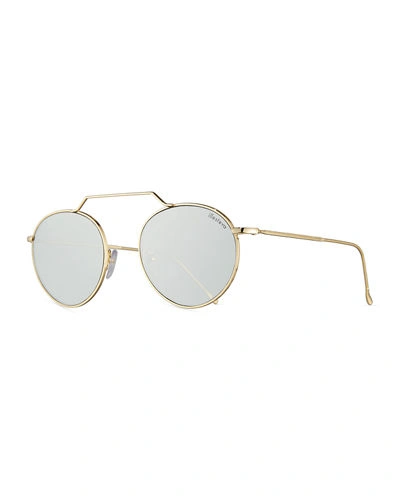Illesteva Wynwood Ii Round Mirrored Sunglasses In Gold