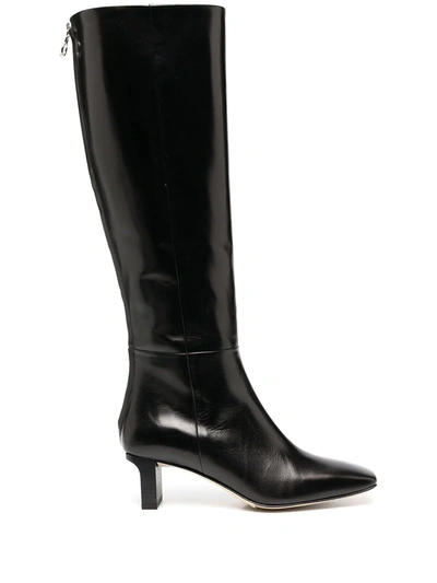 Aeyde Cicley Heeled Leather Boots In Black