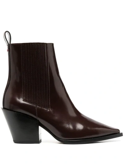 Aeyde Heeled Slip-on Leather Boots In Brown