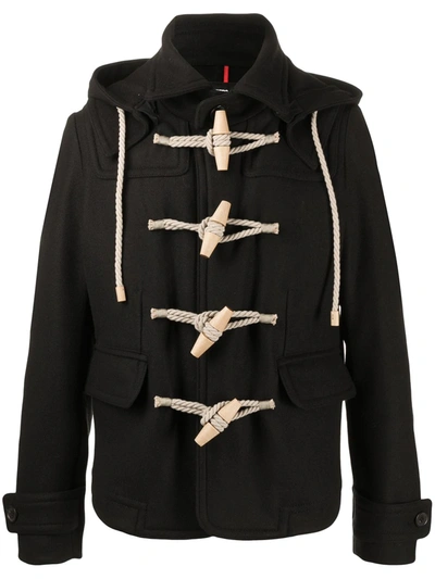 Dsquared2 Duffle Coat In Black