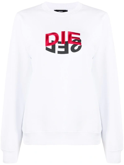 Diesel Crewneck Sweatshirt With Logo In White