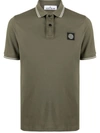 Stone Island Logo-patch Short-sleeved Polo Shirt In Green