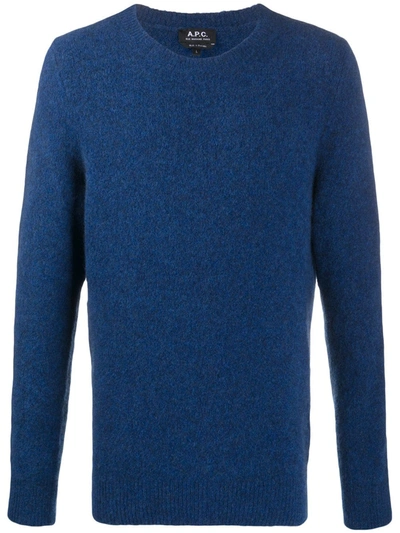 Apc Diego Crew Neck Jumper In Blue