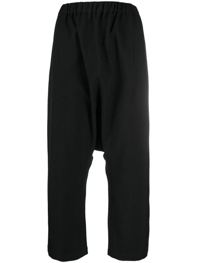 Sara Lanzi Cropped Drop Crotch Trousers In Black