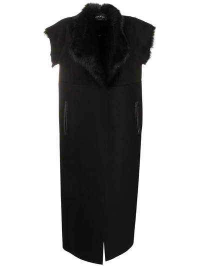 Andrea Ya'aqov Short Sleeve Cape Coat In Black