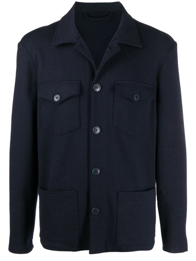 Altea Pointed Collar Virgin Wool Jacket In Blue