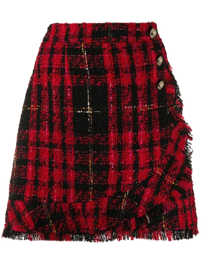 LIU •JO TARTAN WRAP SKIRT 