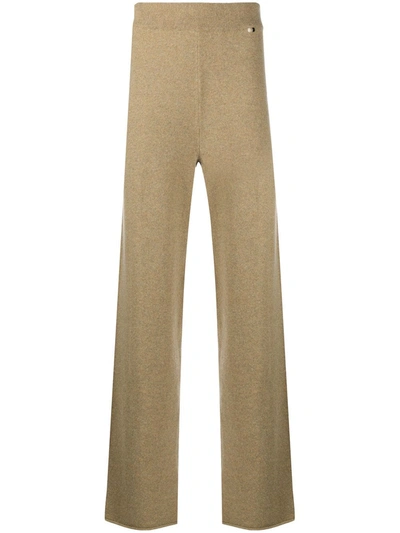 Extreme Cashmere High-waisted Cashmere Track Trousers In Brown