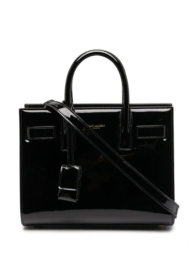 Saint Laurent Sac De Jour Nano Leather Tote Bag In Black