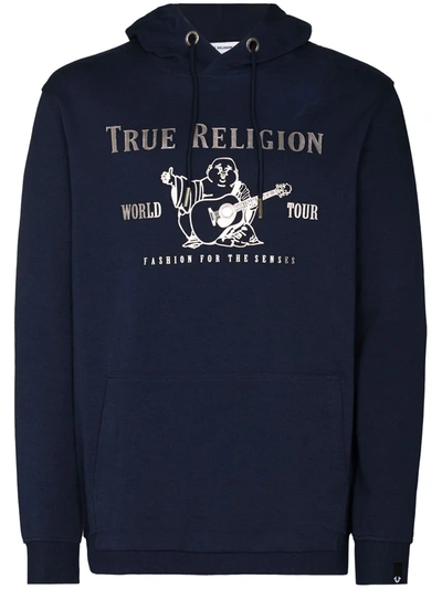 True Religion World Tour Logo Hoodie In Blue