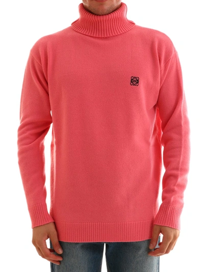 Loewe Anagram Turtleneck Sweater In Pink