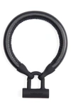 Ambush Bike Lock Leather Bracelet In Black Black