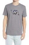 Rvca Facets Logo Graphic Tee In Smoke