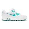 Nike White & Green Air Max 90 Sneakers In 102 White/h