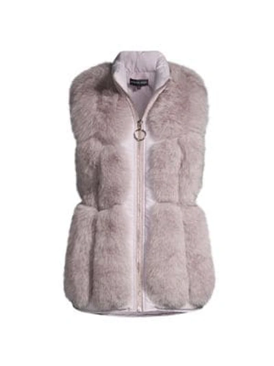 Adrienne Landau Women's Fox Fur & Nylon Sectioned Vest In Grey