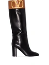 Valentino Garavani Garavani Supervee Tall Leather Boots In Black