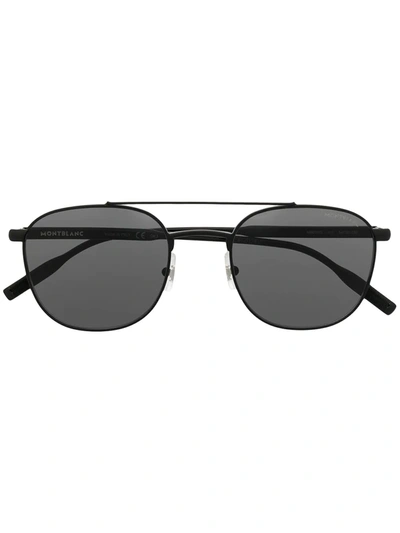 Montblanc Round Frame Sunglasses In Black