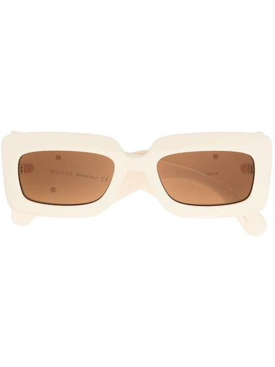 Gucci Oversized Square Sunglasses In Neutrals