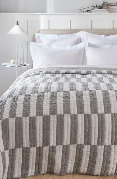 The White Company Noah Patchwork Quilt In White/ Black