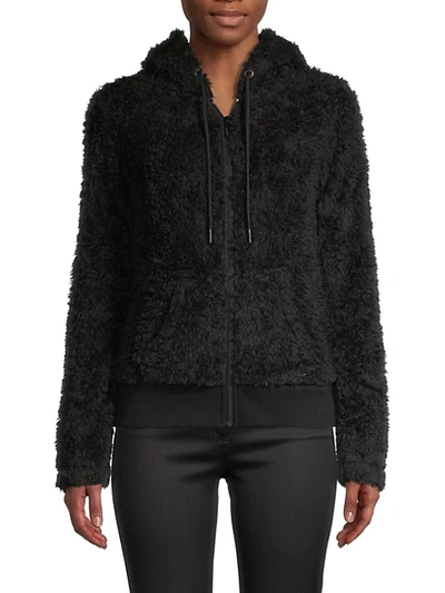 Marc New York Women's Faux Fur Hooded Jacket In Black