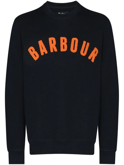 Barbour Prep-logo Crew-neck Sweatshirt In Blue