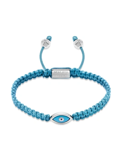 Nialaya Jewelry Evil Eye Braided Bracelet In Blue
