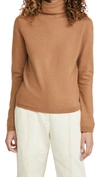 Vince Fitted Cashmere Turtleneck Sweater In Tan