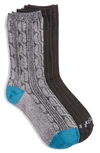 Hue Assorted 3-pack Supersoft Crew Socks In Black