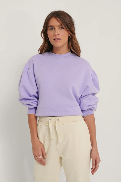Na-kd Reborn Organic Puff Shoulder Sweatshirt Purple In Lilac