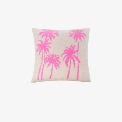 The Elder Statesman Neutral Palm Tree Cashmere Cushion In Neutrals