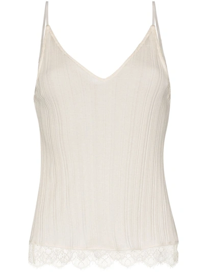 Skin Becca Lace Trim Camisole Top In White