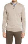 Peter Millar Crown Quarter Zip Sweater In Oatmeal