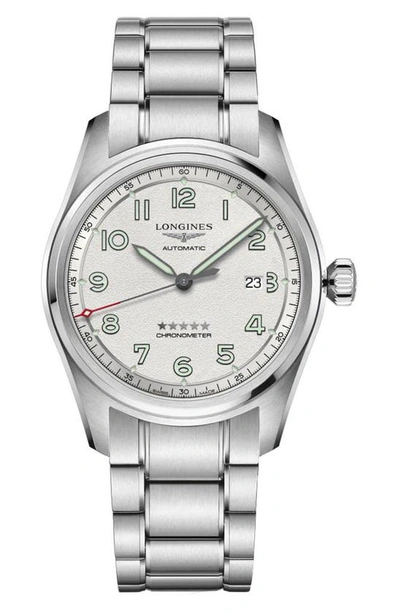 Longines Master Collection 42mm Automatic Stainless Steel Bracelet Watch In Silver