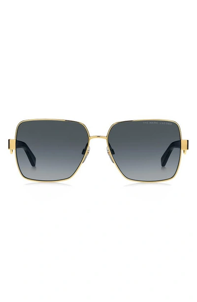 Marc Jacobs 58mm Chained Square Sunglasses In Gold/ Dark Grey Gradient