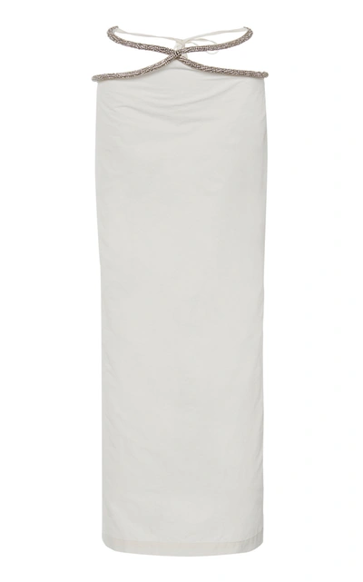 Christopher Esber Women's Contoured Crystal-embellished Nylon Skirt In White,black