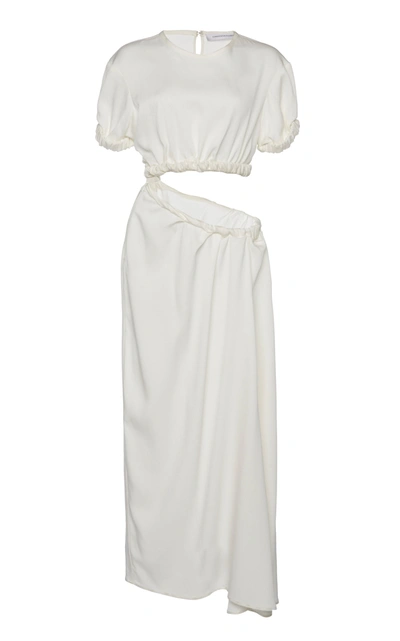 Christopher Esber Women's Draped Cut-out Stretch-jersey Maxi Dress In White