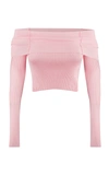 Anna October Women's Anechka Ribbed-knit Off-the-shoulder Top In Pink