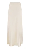 Anna October Women's Champaca Satin Midi Skirt In Ivory,light Pink