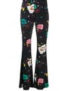 La Doublej Saturday Night Floral-print Flared Trousers In Giardino