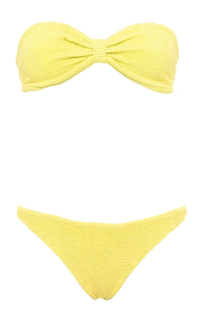 Hunza G Women's Jean Crinkled Bikini In Yellow