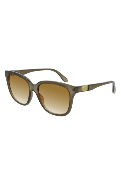 Gucci 56mm Gradient Square Sunglasses In Light Brown/ Orange Gradient