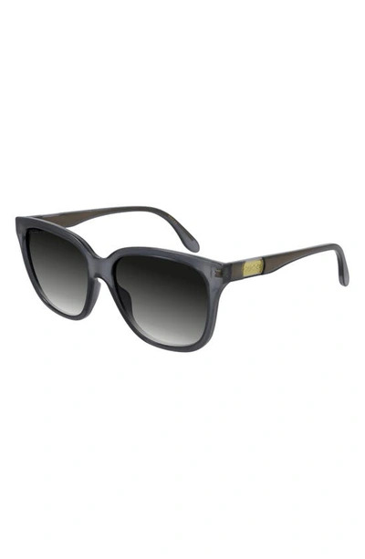 Gucci 56mm Gradient Square Sunglasses In Opal Dark Grey/ Grey Gradient