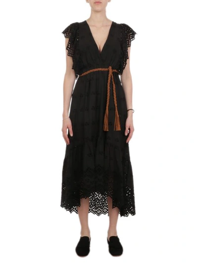 Aniye By Women's Black Cotton Dress