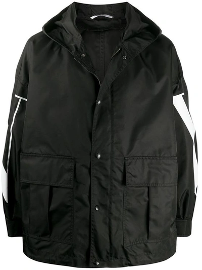 Valentino Men's Black Polyester Coat