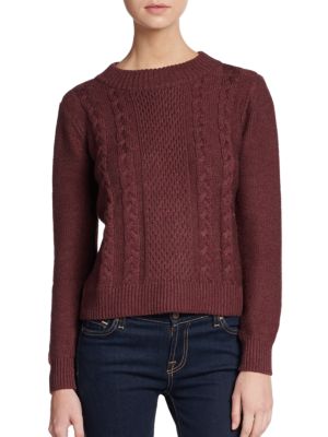 Joie Greer Cable Knit Merino Wool Sweater In Heather Shiraz | ModeSens