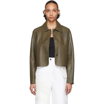 Loewe Cropped Button-up Jacket In Green