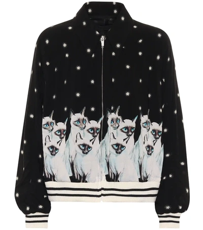 Undercover Printed Rayon Jacket In Black